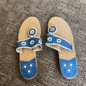 Jack Rogers Blue and White Sandals